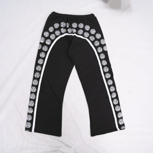 Embroidery Wide <b>Flare</b> Pants Joggers Vintage sports Running Oversized Baggy Print Track Reflective Windbreaker breathable Pants - Product Image 2