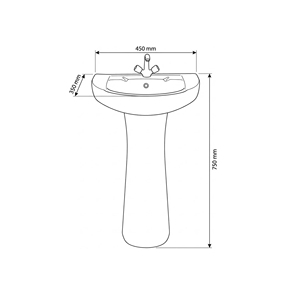 Lavabo Moderno con Pedestal Sany para Baño, Hospital o Apartamento - Product Image 4
