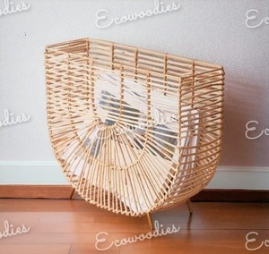 Minimalist Home Interior Accessory Handwoven Rattan Rectangular Magazine Holder for Office Furniture or Living Room Decor - Product Image 5