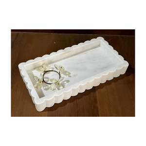 Luxury Handmade Marble Tray Home Decoration Indian Pure <b>Stone</b> Handicraft Washable Hotel and Home Decor VAISHNAVI HANDICRAFTS - Product Image 4