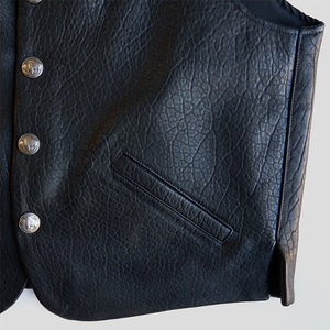 Gilet et gilet vintage grande taille pour homme Design unique cuir sans manches hiver gilet de moto chauffant poches avant - Product Image 4