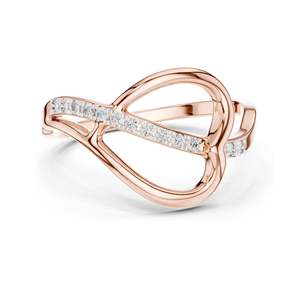 Bague Infinity en Diamant de Laboratoire Taille Princesse 0,104 CT pour Femme, Clarté VVS-VS EF, Or 18KT, 14KT, 10KT et Argent 925 Rose - Product Image 1