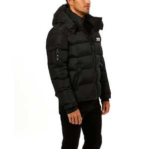 2025 Latest High Quality Men's <b>Puffer</b> <b>Jacket</b> Custom Printed Logo <b>Thin</b> Oversized Coated Winter with Stand Collar - Product Image 3