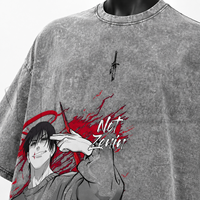 Kaos Katun Pria Ukuran Besar Dengan Cetakan Karakter Anime Gaya Jalanan O-Neck Lengan Pendek Kaos Grafis