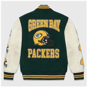 Chaquetas Varsity Personalizadas de Lana para Hombre, Totalmente Bordadas, Impermeables, Reversibles, Ecológicas, Servicio OEM - Product Image 2