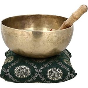 Cuenco para cantar de Yoga martillado redondo pulido dorado del mejor diseño, cuenco de curación con sonido de meditación tibetana de Metal, Ideal para la relajación - Product Image 5