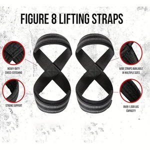 Sangles de musculation en forme de 8, antidérapantes, sans élasticité, unisexes, pour la salle de sport, l'entraînement, la musculation, sangles de poignet - Product Image 3