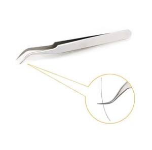 Pinzas de pestañas de acero inoxidable superventas Extensiones de pestañas de fibra de gancho de 90 grados Pinzas de pestañas de volumen sostenible - Product Image 3