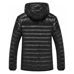 Veste en laine pour hommes coupe-vent col à capuche style High Street fermeture éclair eau OEM coque en nylon logo avant - Product Image 2