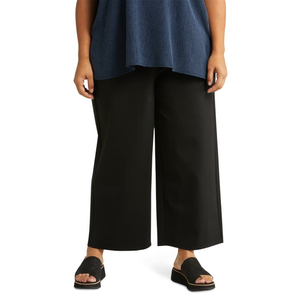 Pantaloni corti neri a vita alta e gamba larga Eileen Fisher, taglia plus size - taglia 2X - Product Image 1