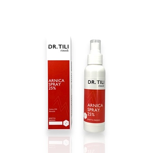 Spray de Remedios Herbales Dr. Tili Arnica 25% 100ml, Efecto Frío, Aroma a Menta, Spray Corporal Hecho en Italia, Probado en Níquel - Product Image 1