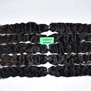 100% Raw Unprocessed Virgin Cuticle Aligned Indian Loose Wave Wavy <b>Bundles</b> Remy Human Hair Extensions Fusion Machine Double Weft - Product Image 2