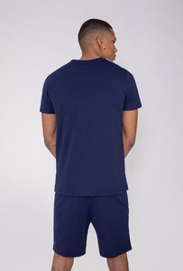 Logo personnalisé en ligne Ensemble court uni d'épaisseur modérée avec motif de tache T-shirt en coton à manches courtes et short pour homme - Product Image 3