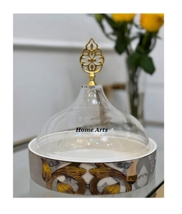 ดีไซน์เนอร์จานไม้ใส่ขนมหวานพร้อมโดมแก้วขนาดเค้กออกแบบได้ตามที่ต้องการ - Product Image 1