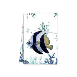 Serviette de cuisine en coton brodée de tortues avec des motifs frais et un grammage moyen, conçue pour les magasins de détail saisonniers et les acheteurs de style de vie - Product Image 4