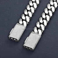 Bijoux Hip Hop personnalisés faits à la main en argent 925 12MM 24 pouces fermoir en diamant chaîne à maillons cubains Miami