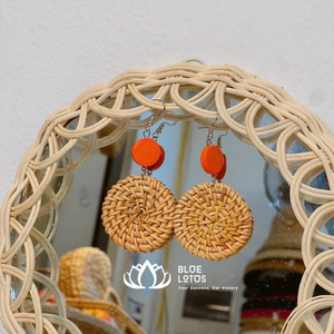 Boucles d'oreilles en rotin du VIETNAM - Product Image 5