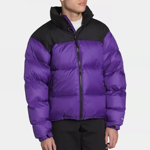 Vente en gros personnalisée pour hommes veste à bulles bicolore fermeture à glissière support décoratif de poche imperméable hiver décontracté coupe-vent plaine - Product Image 3