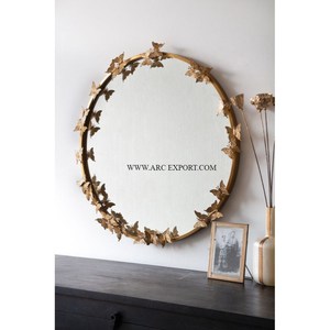 Espejo colgante de pared de dormitorio de latón de Color dorado de diseñador de mariposa atractivo espejo colgante de Wal moderno Extra grande de calidad de lujo - Product Image 1