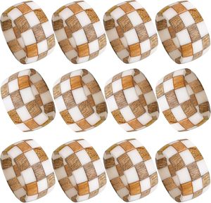 Mango Wood Napkin Rings With <b>Epoxy</b> Resin Great Tabletop Decor for Everyday Family Gatherings & Easter Dinning <b>Table</b> - Product Image 4