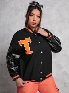 Veste universitaire de baseball de haute qualité pour femmes OEM Custom College Letterman Streetwear Plus Size Option Respirant Teint uni - Product Image 5