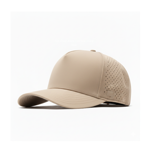 Gorra de Golf Estructurada Perforada con Visera Curva, Impermeable, de 5 Paneles, Lisa, con Corte Láser, Cierre a Presión, Sólida, en Blanco, OEM, ODM, Gorra Deportiva para Correr - Product Image 1