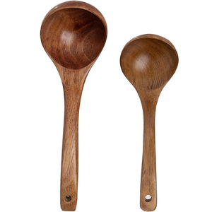Cuchara para Servir de Madera Ecológica Clásica de Bajo Precio, con Acabado Espejo, Mango Largo, Diseño Personalizado Hecho a Mano para Cocina, Hoteles y Cafeterías - Product Image 1