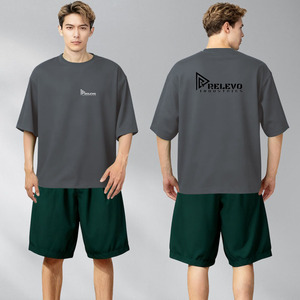 T-shirt décontracté pour homme, coupe oversize, épaules tombantes, style streetwear, 100% coton, haute qualité, séchage rapide, respirant, anti-boulochage - Product Image 4