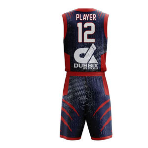 Ensembles d'uniformes de sport pour hommes 100% polyester, personnalisés, design d'équipe de basketball 3D, respirant, séchage rapide, antibactérien, été - Product Image 3
