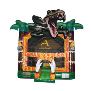 Jurassic khủng long rừng công viên ly kỳ <span class=keywords><strong>Inflatable</strong></span> Bouncer thú vị PVC Trampoline Nhà trượt lâu đài đồ chơi bao gồm quạt gió - Product Image 1
