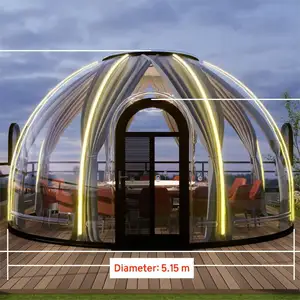 측지용 폴리 카보네이트 투명 돔 하우스 직경 4M 파노라마 뒤뜰 돔