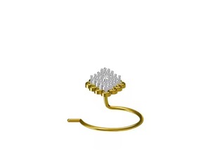 Meilleure qualité 18k or jaune certifié laboratoire cultivé diamant soleil brillant nez broche Fine Piercing bijoux nez goujon pour les mariages - Product Image 2
