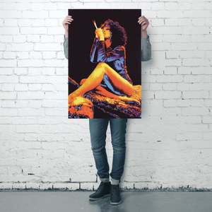 Canvas Woman Smoking Joint <b>Poster</b> Black Frame Wall Decor - Product Image 3