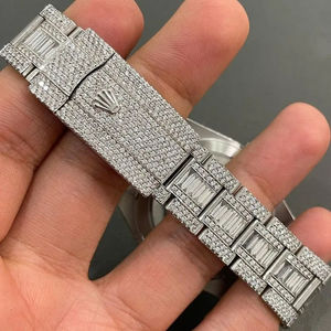 Montre pour homme de marque réputée, véritable moissanite VVS1, fabricant de bijoux de luxe, hip hop, fête, mouvement mécanique, cadran analogique - Product Image 2