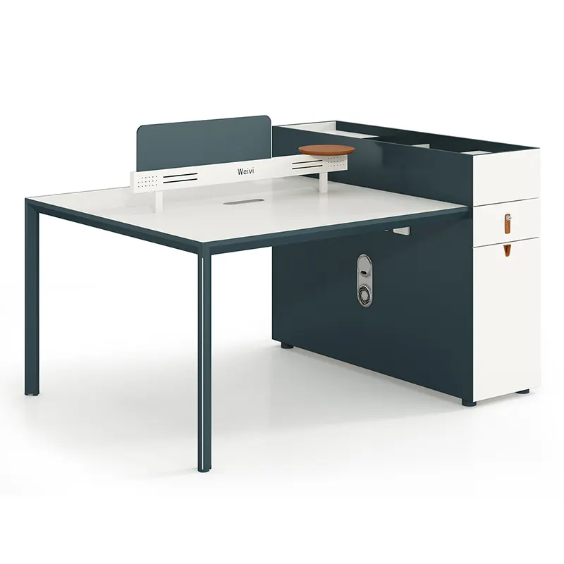 Preço por atacado Modular White Woden Office Desk Modern Office Furniture Table Workstation Cubículo para 2 lugares
