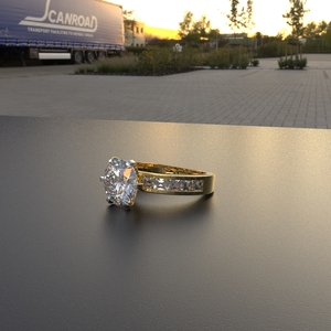 Avarta Bijoux Or Rose 2.50 Carat Solitaire et 50 Cents Princesse Moissanite Lab Certifié 14K/18K BIS HUID Bague Poinçonnée - Product Image 6