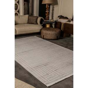 Netline CN015 Depot <b>Grey</b> Modern Area <b>Rug</b> 100% Acrylic Non-Shed Easy-Clean Durable <b>for</b> <b>Bedroom</b> Study & Kids' Room Home Depot - Product Image 1