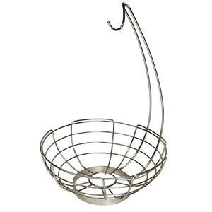Colgador de alambre de metal cesta de fruta con soporte de plátano cesta de fruta redonda de hierro soporte de plátano cesta cuenco con colgador de árbol de plátano - Product Image 5