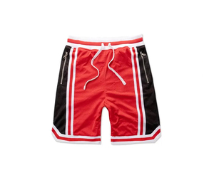 Short en maille de polyester décontracté pour hommes avec poches zippées Short à motifs unis avec logo personnalisé Vente en gros - Product Image 2