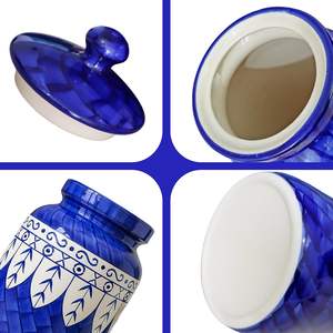 Pot en céramique de qualité supérieure pour le stockage des épices et des ingrédients secs, pot en céramique décoratif pour la décoration de cuisine moderne, fabriqué à la main - Product Image 3