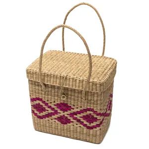 Cesta de almacenamiento de pícnic de algas marinas más vendida Almacenamiento ecológico Cesta de almacenamiento de alimentos o vino Hecho en Vietnam HNH Craft - Product Image 2