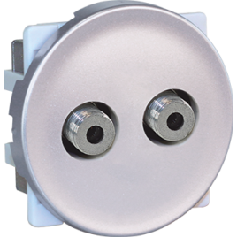 Prise TV double multi-services COMETE Silver Type F Fiches et prises de haute qualité - Product Image 1