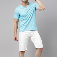 T-shirt Henley élégant pour homme, 100% coton, de haute qualité, séchage rapide, respirant, jersey 300g, vêtements de sport décontractés, logo personnalisé