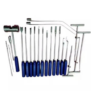 Ensemble d'instruments orthopédiques d'enlèvement de ciment bleu titane de haute qualité 22 pièces - Product Image 1