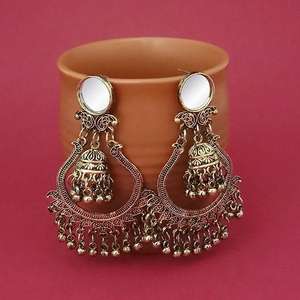 Tip Top Fashions Gold Plated Mirror <b>Dangle</b> <b>Earrings</b> <b>Fine</b> 1314819B Jewelry Accessory - Product Image 1