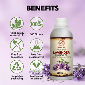 Aromatika Huile Essentielle de Lavande 100% Pure et Fraîche 500ml Distillée à la Vapeur Aromathérapie Naturelle pour Usage Domestique pour Tous Types de Peau - Product Image 2