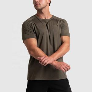 เสื้อยืดรัดรูปสำหรับใส่วิ่งเข้ายิมของผู้ชายสำหรับฤดูร้อนเสื้อยืดทรงโอเวอร์ไซส์สีล้วนพิมพ์ลายถักแบบสั้น - Product Image 6