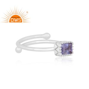 Anillo apilable de piedras preciosas de tanzanita Natural de plata de ley fina superventas, joyería personalizada para mujer, regalo para ella - Product Image 2