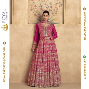 Presentamos colecciones de trajes de fiesta de diseñador exclusivo Real Georgette Heavy por Fabricación de Royal Export en Surat Gujarat - Product Image 3