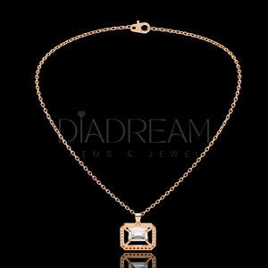 Collier exclusif en argent sterling 925 Moissanite VVS Clarity Emerald Cut pour femme Dernier anniversaire de fête de mariage - Product Image 4